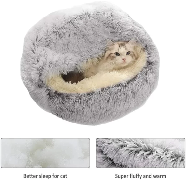 Round Plush Pet Bed - Image 7