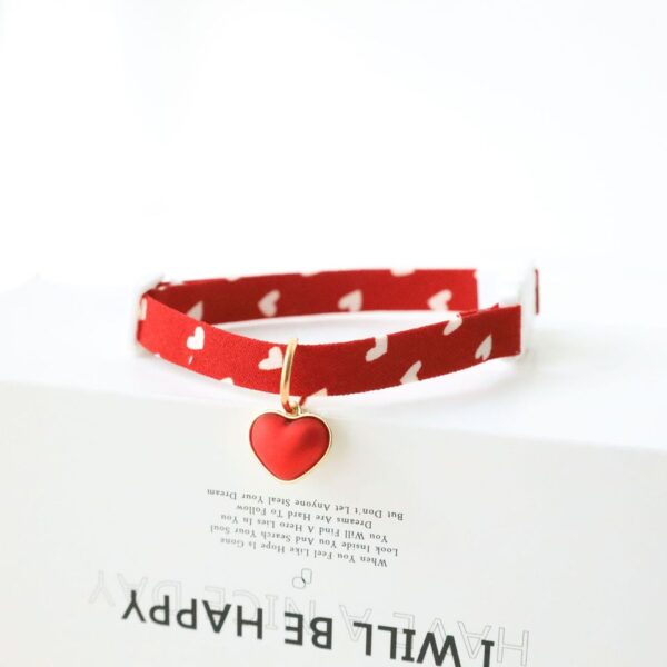 Heart-Shaped Breakaway Cat Collar with Bell - Image 6