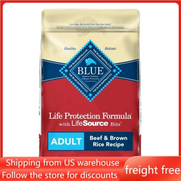 Dog Feed Free Shipping Dry Food for Dogs Whole Grain Formula Beef and Brown Rice Dry Dog Food for Adult Dogs 15 Lb. Bag Feeding