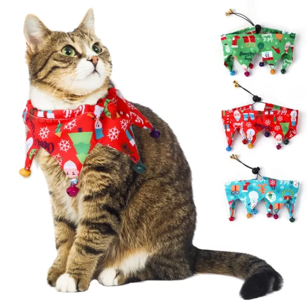 Pet Scarf Bandanas Christmas Dress Up  Cat, Kitten, Puppy or small Dog Neckerchief