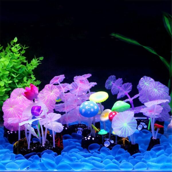 9pcs Aquarium Fluorescent Artificial Plants - Image 5