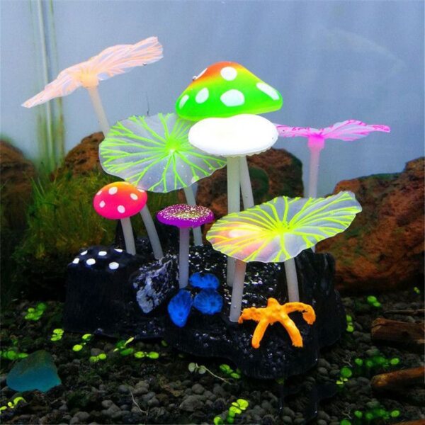 9pcs Aquarium Fluorescent Artificial Plants - Image 4