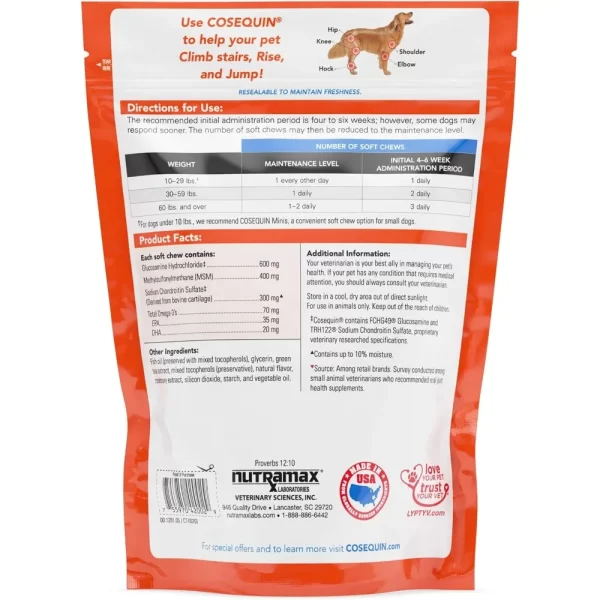 Joint Health Supplement for Dogs - With Glucosamine, Chondroitin, MSM, and Omega-3's, 120 Soft Chews - Image 2