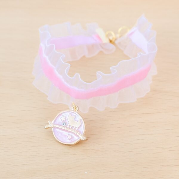 Lace Cat Collar with Moon Charm - Image 8