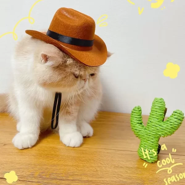 Pet Cowboy Hat Clothing Dog Cat Cowboy Hats Puppy Adjustable Cap Suitable For Small Dogs And Cats Birthday Party Photo Shoots - Image 2