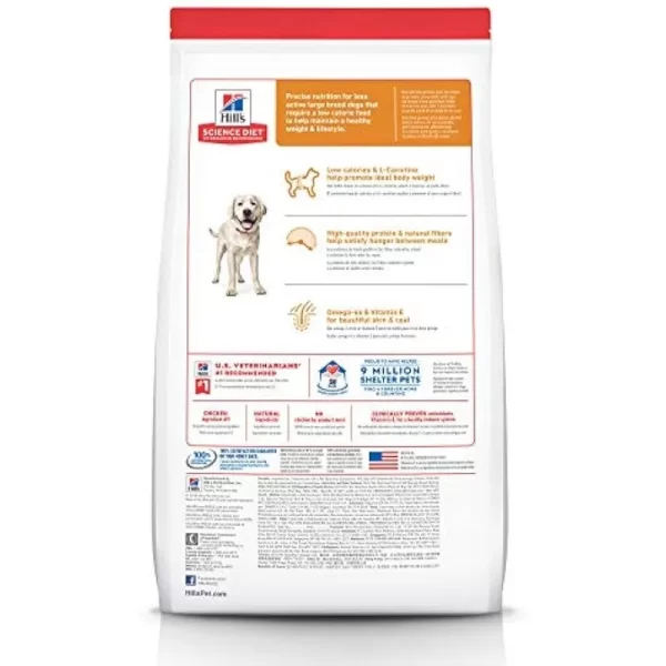 Dry Dog Food, Adult, Large Breeds, Light, Chicken Meal & Barley Recipe for Healthy Weight & Weight Management, 15 lb. Bag - Image 2