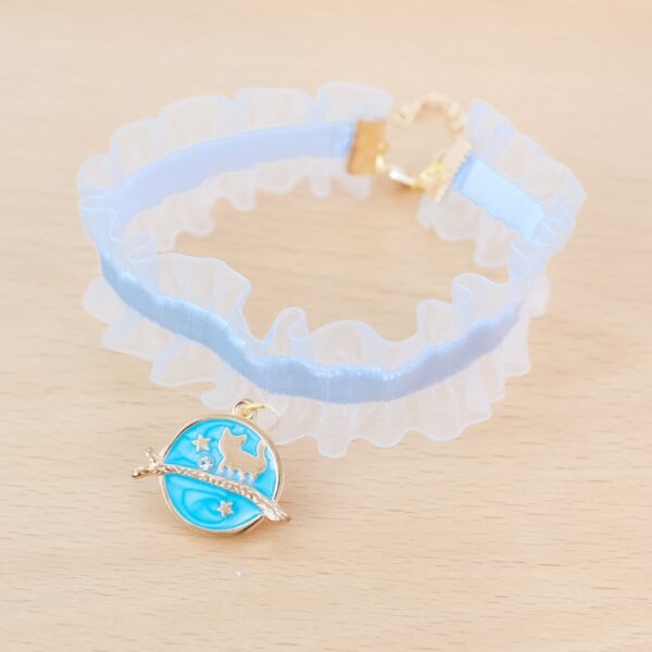 Lace Cat Collar with Moon Charm - Image 5