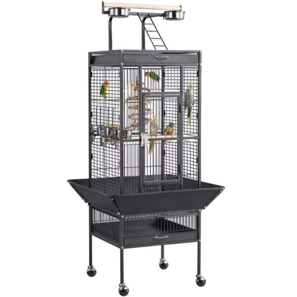 61.5inch Rolling Metal Bird Cage