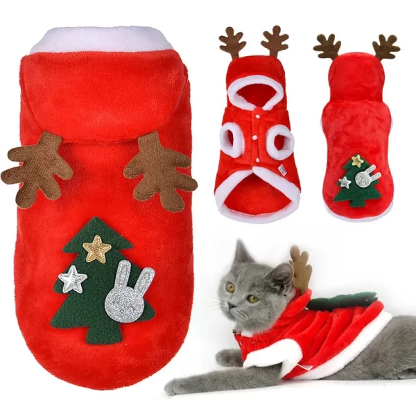 Elk Pet Cats Dogs Christmas Clothes for Winter - Image 3