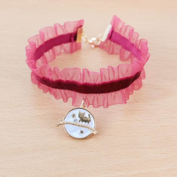 Lace Cat Collar with Moon Charm - Image 12