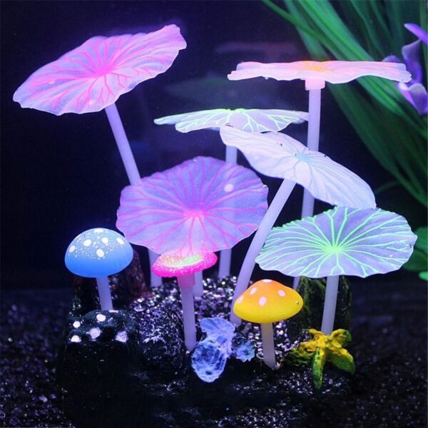 9pcs Aquarium Fluorescent Artificial Plants